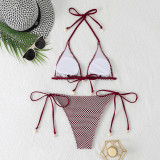 Shell Decoration Mesh Sexy Lace-Up Bikini Two Pieces Women's Swimsuit