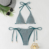 Shell Decoration Mesh Sexy Lace-Up Bikini Two Pieces Women's Swimsuit