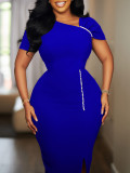 Beaded High Waist OL African Bodycon Dress