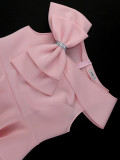 Spring And Summer Sexy Bow Formal Party Dinner Ruffle Bodycon Dress