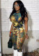 Fashion Print Sleeveless Slim Two Piece Set