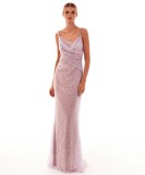 Women's Formal Party Sequin Sexy Low Back Evening Dress
