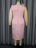 Spring And Summer Sexy Bow Formal Party Dinner Ruffle Bodycon Dress