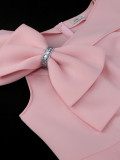 Spring And Summer Sexy Bow Formal Party Dinner Ruffle Bodycon Dress