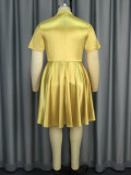 Luxury Gold Flower Dress Cocktail Formal Party A-Line Dress