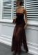 Women's Spring Solid Color Sexy Strapless Mesh Patchwork Long Dress