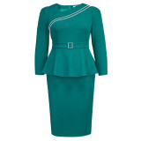 Fashion Beaded Long Sleeve Formal Party Bodycon Dresses