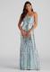 Women's Formal Party Sequin Strapless Sexy Evening Dress