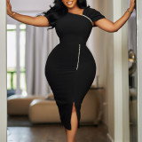 Beaded High Waist OL African Bodycon Dress