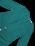 Spring Summer Hollow Button Fashionable And Career Ruched Bodycon Dress