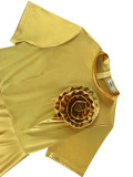 Luxury Gold Flower Dress Cocktail Formal Party A-Line Dress