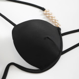Women Sexy Solid Halter Neck Two Pieces Swimwear