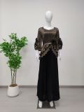 Plus Size Women Casual Pleated Irregular Top and Skirt Two Piece Set