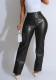Women Style crocodile pattern PU-Leather Pants