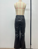 Women Style crocodile pattern PU-Leather Pants