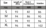 Women spring and summer off-shoulder V-neck suspender printed dress