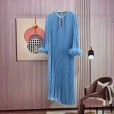 Plus Size Women Round Neck Ostrich Feather Dress