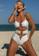 Women Metal Ring Steel Stud Strapless Hollow One-Piece Swimwear