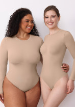Women's Long-Sleeved High Stretch Tight Fitting Bodysuit Women's Long-Sleeved High Stretch Tight Fitting Bodysuit