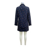 Spring Women Fashion Blazer Skirt Suit Two-Piece Set