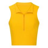 Summer V-Neck Fashion Design Tight Fitting Sexy Zipper Vests