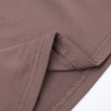 Women Spring Slash Shoulder Lace-Up Crop Top and Two Piece Set