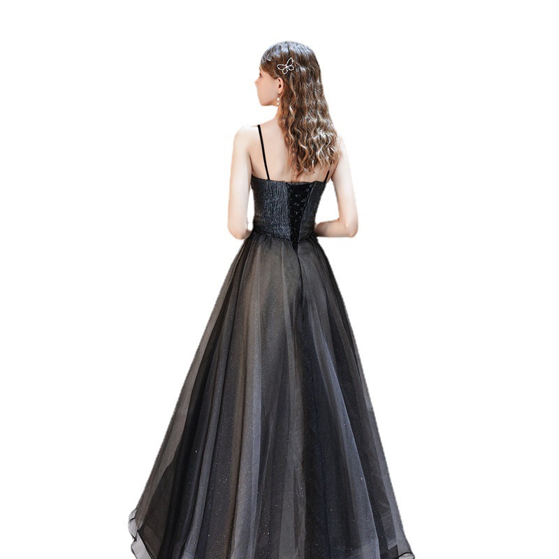 Women black annual meeting dinner evening dress(Processing time need 3-6 days)