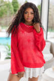 Women Spring and Summer Round Neck Beach Knitting Five-pointed Star Blouse