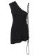 Women Spring Summer sexy irregular Slash Shoulder pleated Bodycon suspender skirt