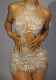 Fashion Halter Neck Strap Mini Dress Nude See-Through Sexy Party Dress