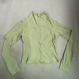 Solid Color Zipper Jacket Sports Running Fitness Leggings Two-Piece Yoga Suit