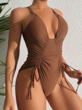 Sexy Solid Color One Piece Swimsuit