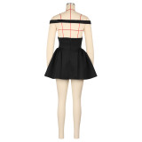 Women Sexy Puffy V-Neck Party Dress