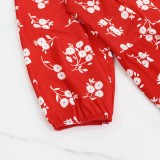 Women Floral Print V Neck Maxi Dress