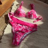 High Waist Printed Lace Two Piece Bikini Swimsuit