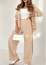 Chic Solid Color Career Two Piece Suit