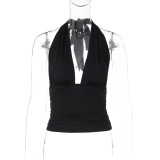 Summer Women’s Halter Neck V Neck Stretchy Tank Top