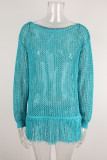Summer Women’s Fringe Beach Cover Up Crochet Knit Shirt