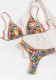Printed Triangle Two Piece Sexy Bikini Swimsuit