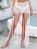 Women’s Crochet Fringe Patchwork Tie Beach Skirt