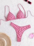 Printed Triangle Two Piece Sexy Bikini Swimsuit