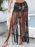 Women’s Crochet Fringe Patchwork Tie Beach Skirt