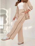 Chic Solid Color Career Two Piece Suit