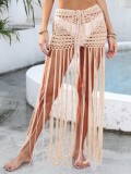 Women’s Crochet Fringe Patchwork Tie Beach Skirt