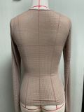 Sexy See Through Long Sleeve Top Spring Chic Slim Fitted T Shirt