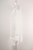 Summer Women’s Fringe Beach Cover Up Crochet Knit Shirt