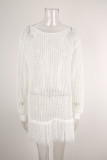 Summer Women’s Fringe Beach Cover Up Crochet Knit Shirt