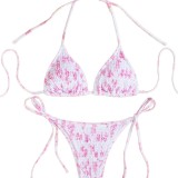 Leopard Printed Leopard Triangle Two Piece Sexy Bikini Swimsuit