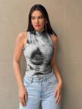 Women Spring and Summer Gradient Printed Sleeveless Top