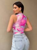 Women Spring and Summer Gradient Printed Sleeveless Top